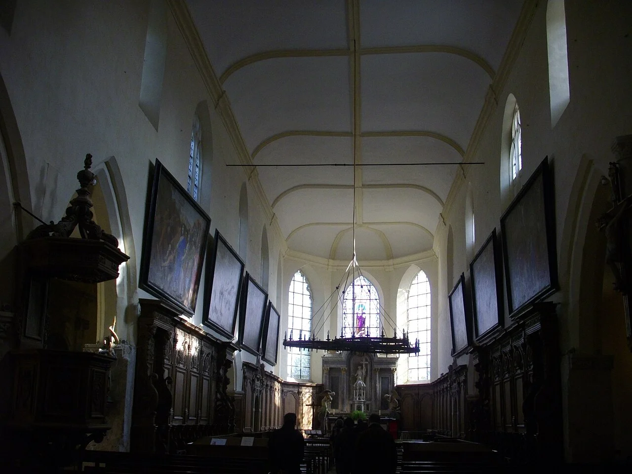Interior of Saint-Sindulphe abbey church in Hautvillers