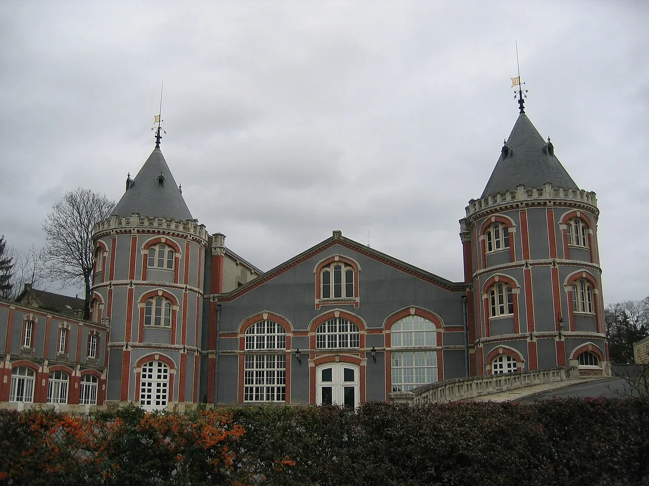 The turreted Pommery estate buildings in Reims