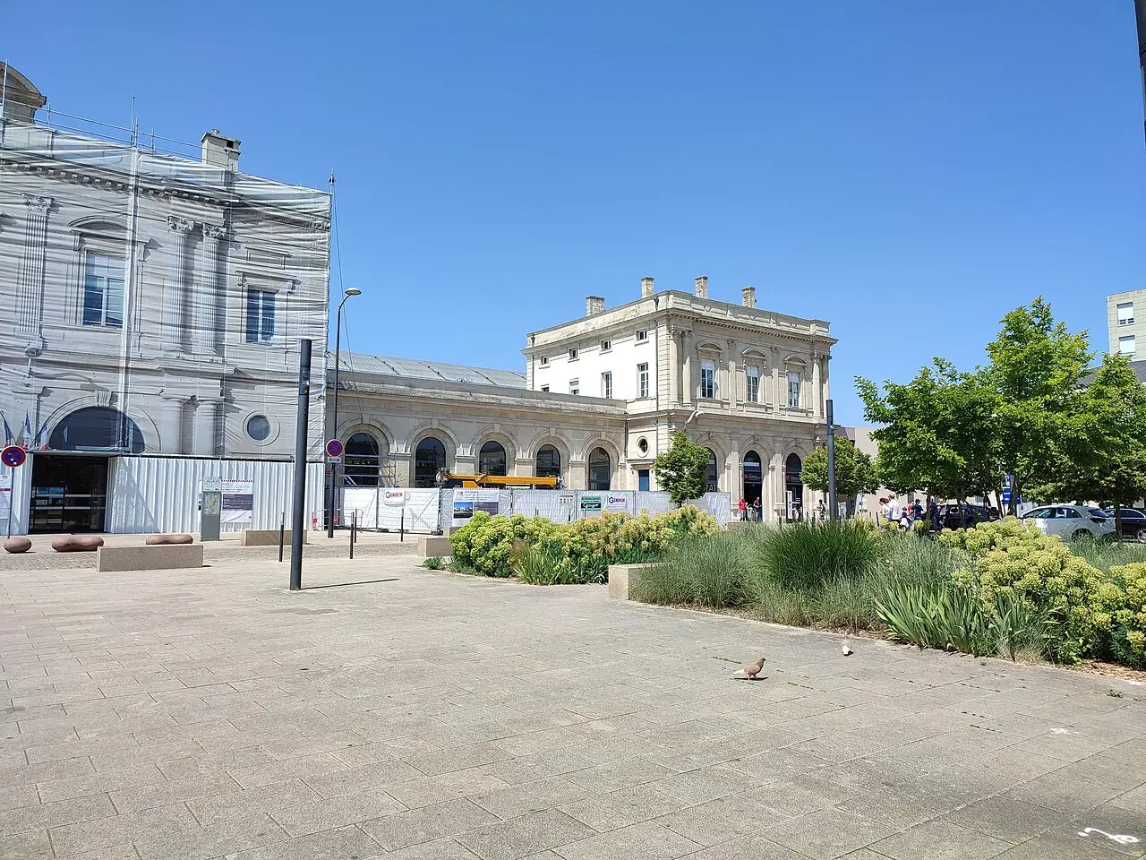 The Reims station forecourt in June 2023