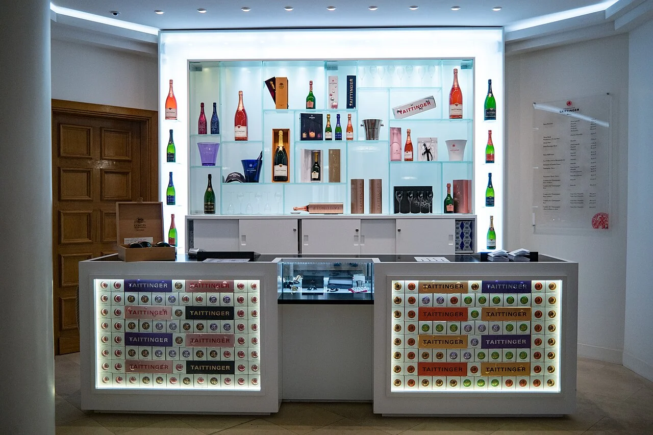 Nan Palmero from San Antonio, TX, USA — CC BY 2.0 Champagne display at Taittinger in Reims